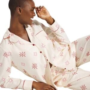 Soma Flannel Pajamas Super Soft Long-Sleeve Notch Collar Large Top Medium Pant